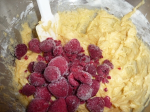 Carefully mix in the berries