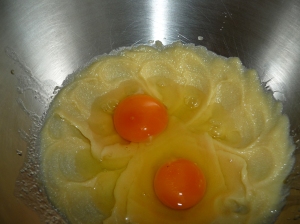 Add in the eggs