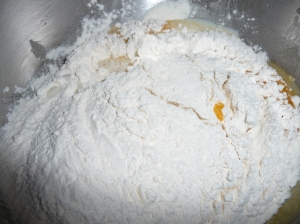 Carefully fold in the flour