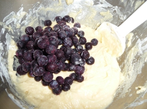 Add in fresh or frozen blueberries