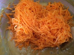 Fold in the grated carrots